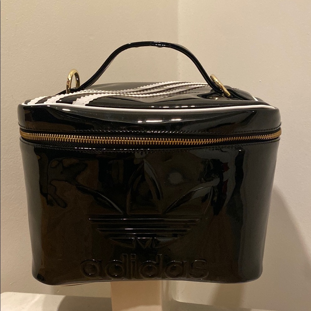 Adidas Black Cosmetic Bag with Gold Accents